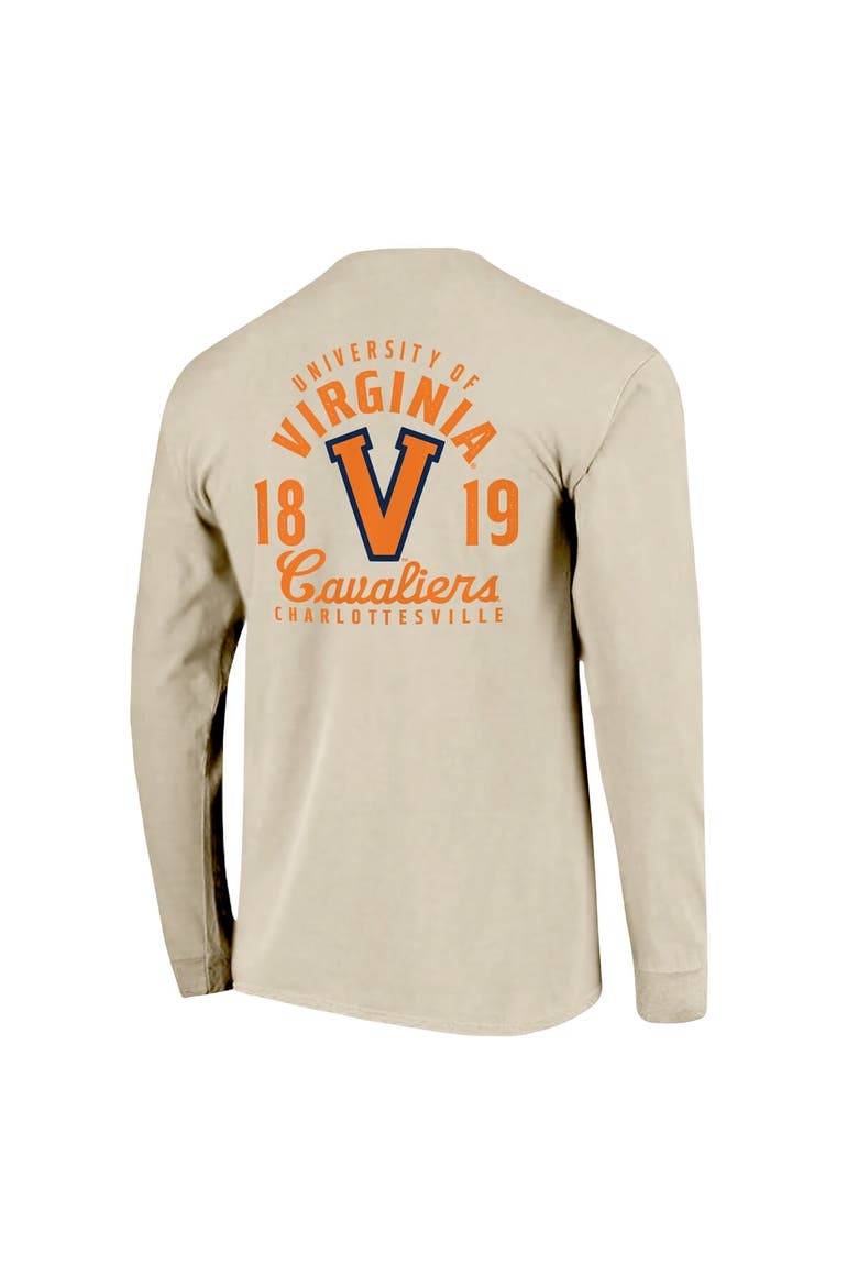 Men's Natural Virginia Cavaliers Comfort Colors Mascot Overlay Long Sleeve T-Shirt, Alternate, color, Natural