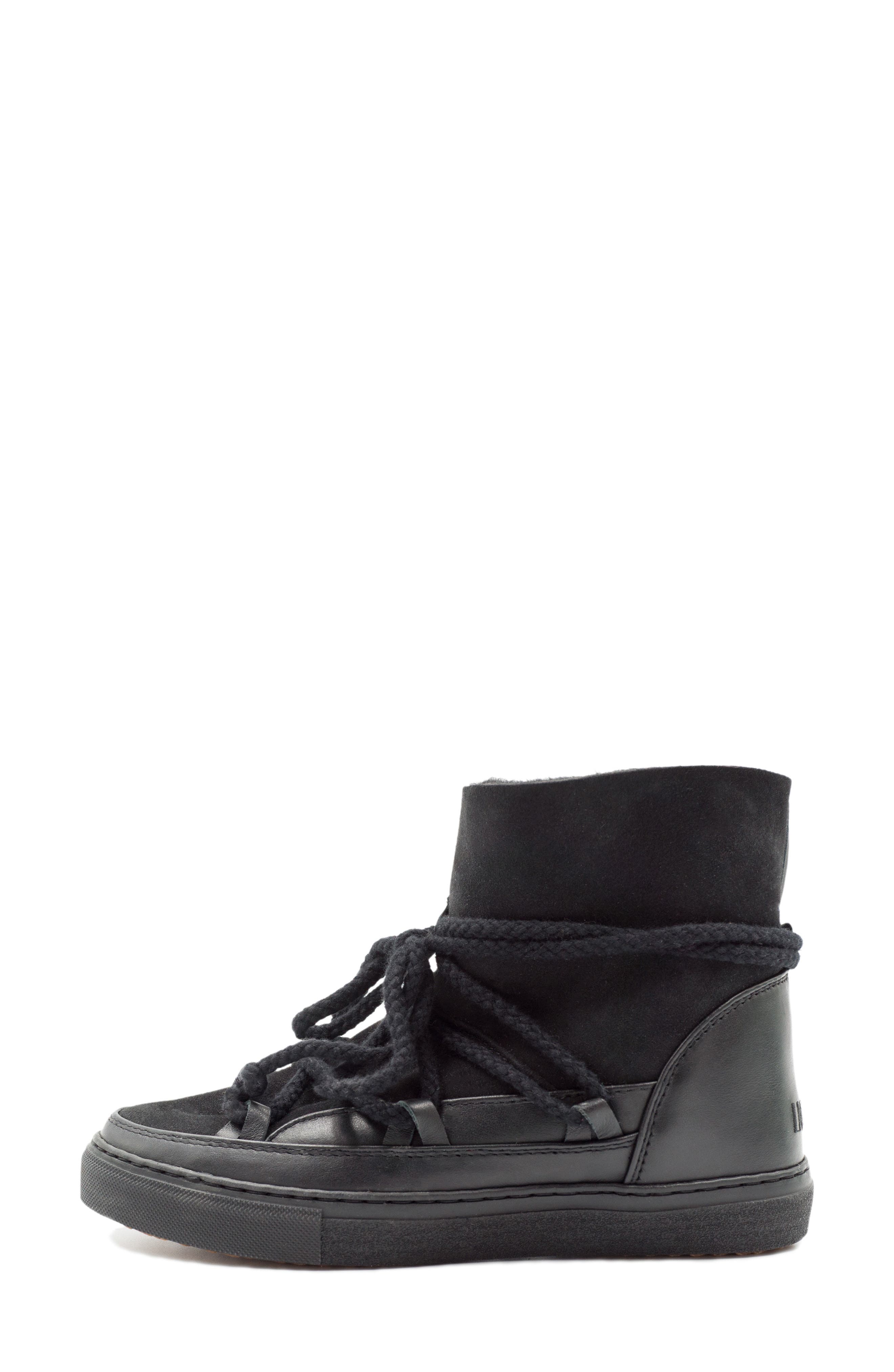 Classic Genuine Shearling Sneaker Boot, Alternate, color, BLACK