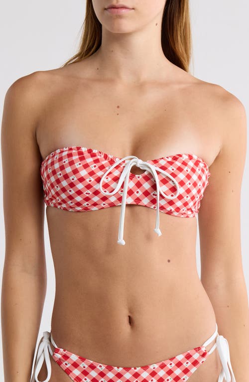 Pacsun Karly Bandeau Swim Top In Red