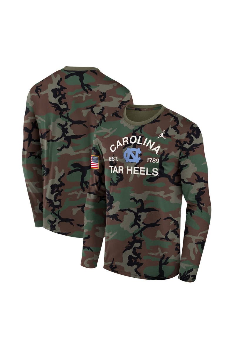 Jordan Brand Men's Jordan Brand Camo North Carolina Tar Heels 2025 Military Appreciation Legend Dri-FIT Long Sleeve T-Shirt, Main, color, Camo