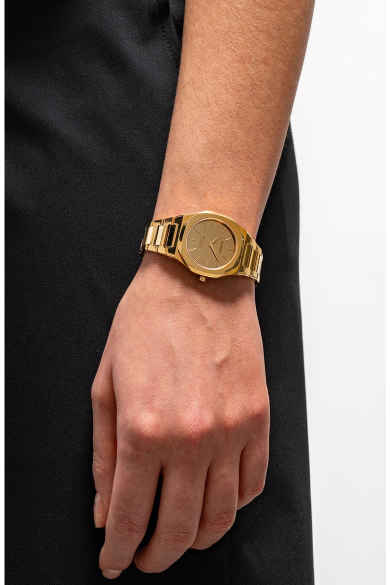 Gold Gleam Ultra Thin Bracelet Watch, 30mm, Alternate, color, GOLD