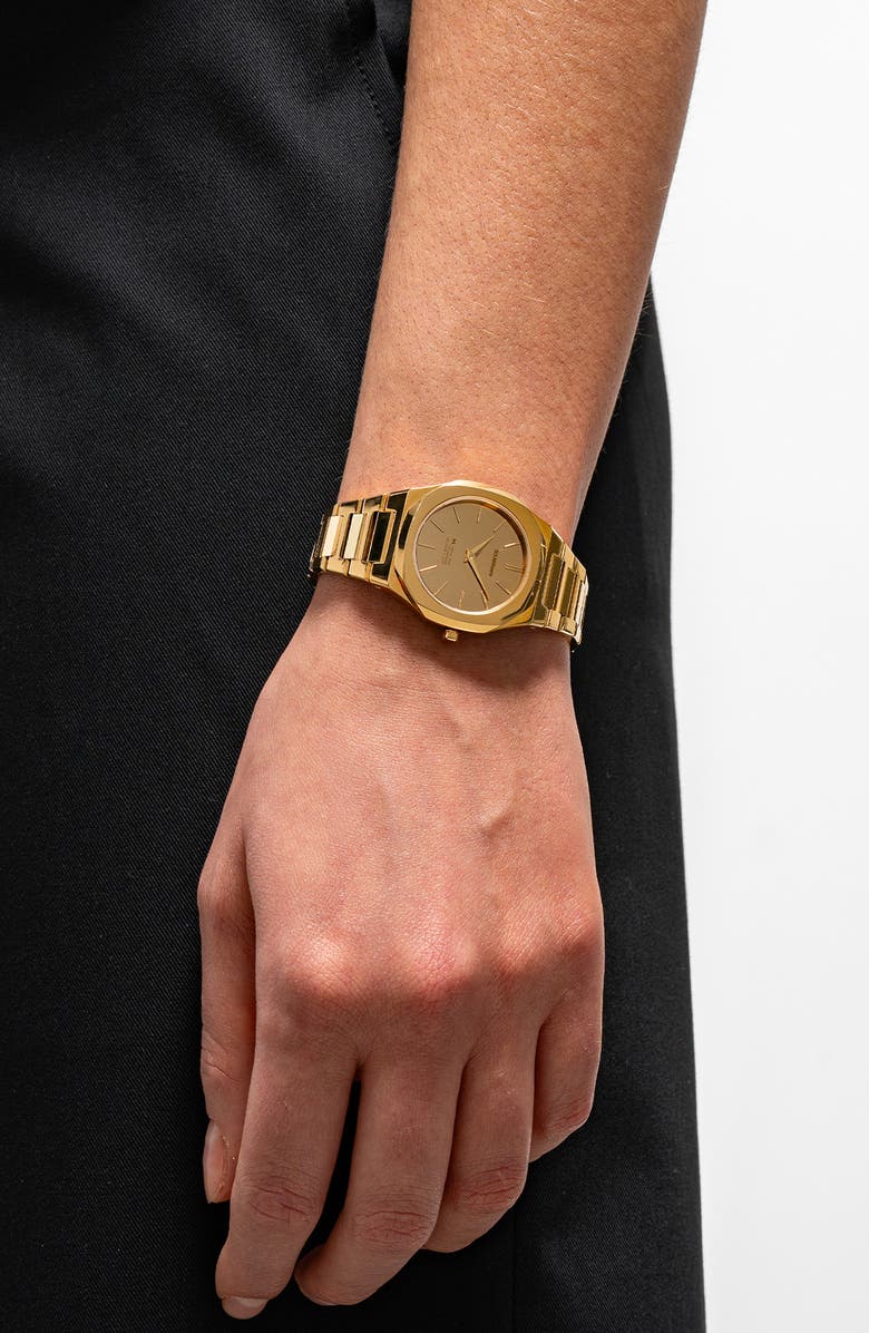 D1 Milano Gold Gleam Ultra Thin Bracelet Watch, 30mm, Alternate, color, Gold