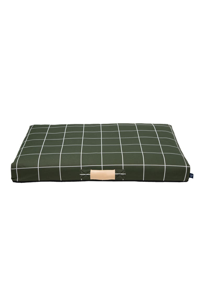 Grid Print Dog Bed, Alternate, color, GREEN