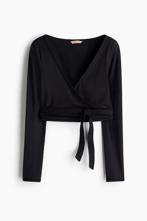 Brushed Jersey Wrap Top