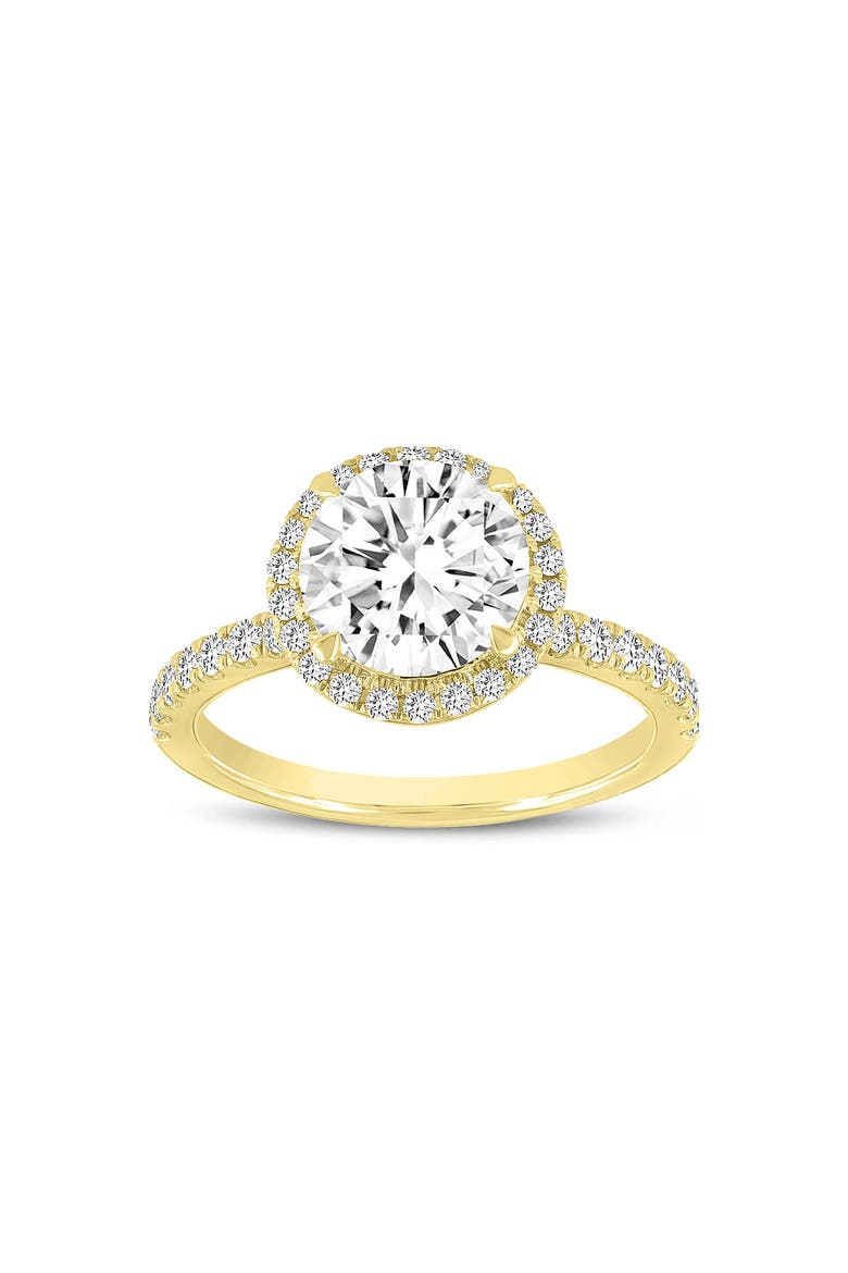 Niri 14K Yellow Gold Round Lab Grown Halo Cathedral Diamond Ring - 2.45 Ct, Main, color, 14K Yellow Gold