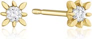Set & Stones Geneva 14k Gold Diamond Studs