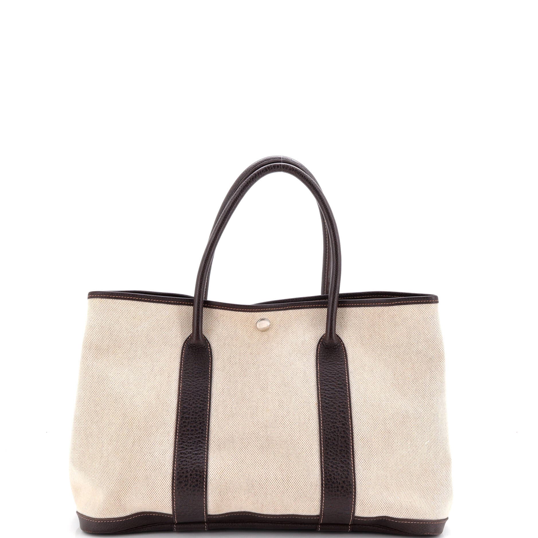 Pre-Owned Hermes Garden Party Tote Toile and Leather 36, Alternate, color, Cocaon