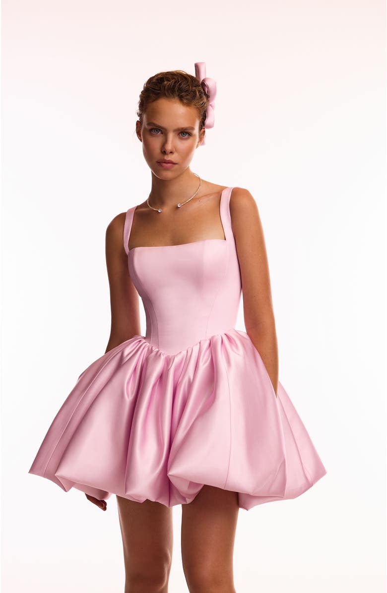 Milla Corset Formal Occasion Mini Dress with Bubble Skirt in Pink, Alternate, color, Pink