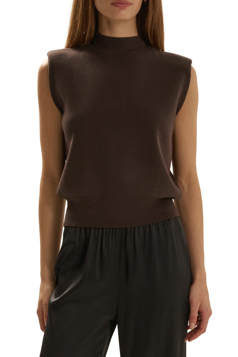 The Whitney Sleeveless Knit Crop Top, Main, color, ESPRESSO