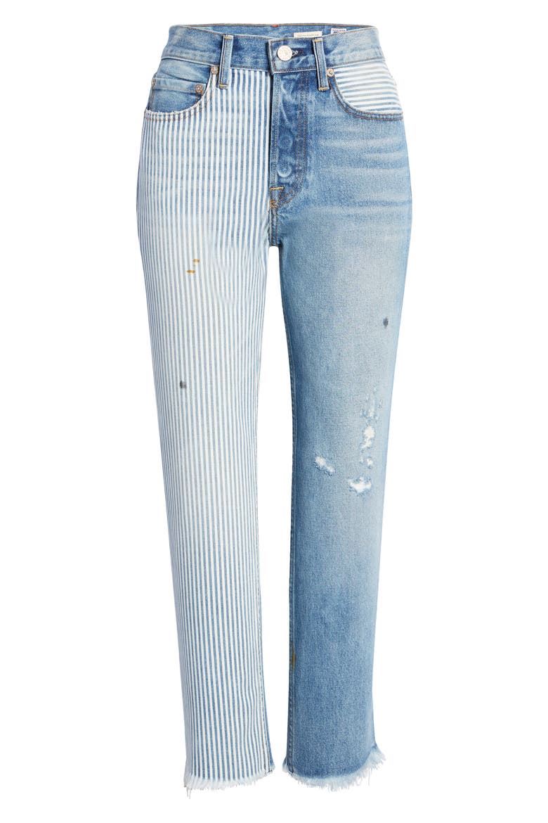 Claude Mixed Media High Waist Straight Leg Jeans, Alternate, color, DRIFTER