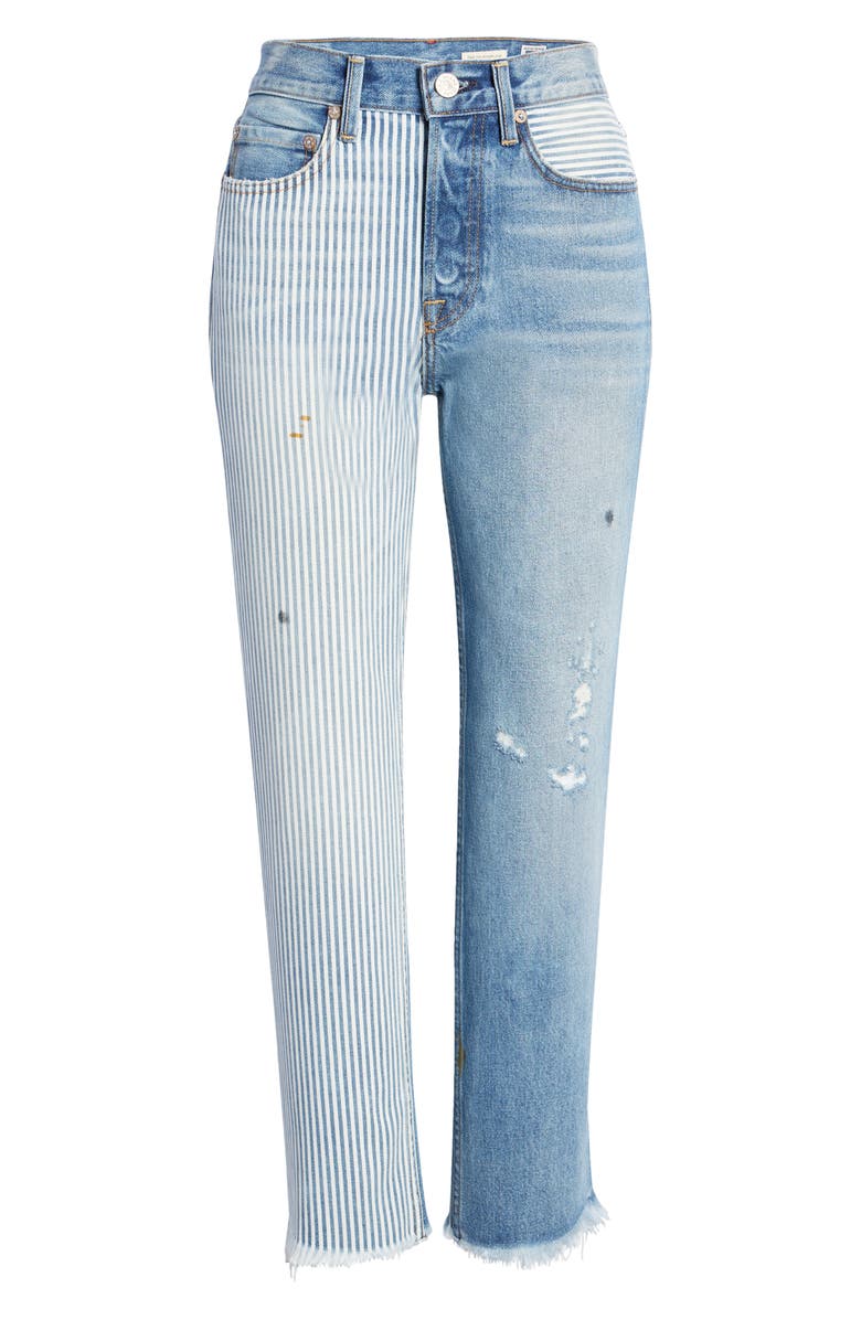 NOEND Claude Mixed Media High Waist Straight Leg Jeans, Alternate, color, 
