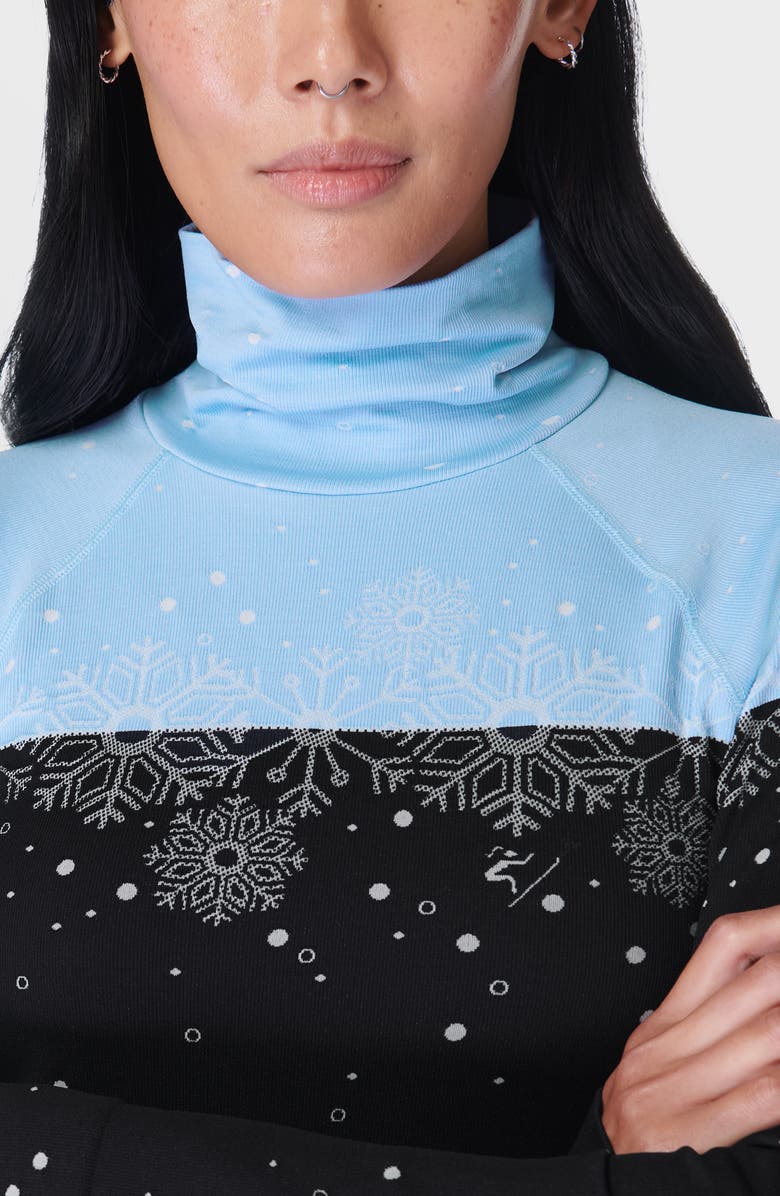 Sweaty Betty Snowflake Mock Neck Base Layer Top, Alternate, color,