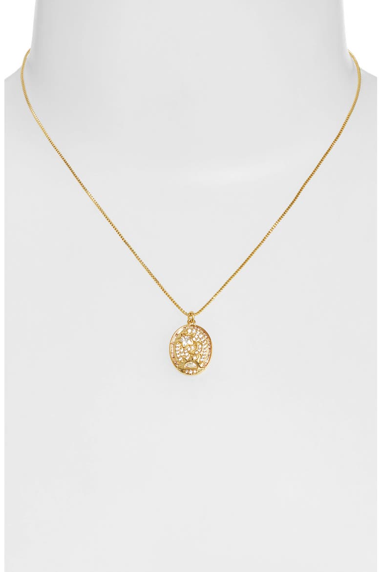 Cubic Zirconia Pendant Necklace, Alternate, color, CLEAR- GOLD- STAR