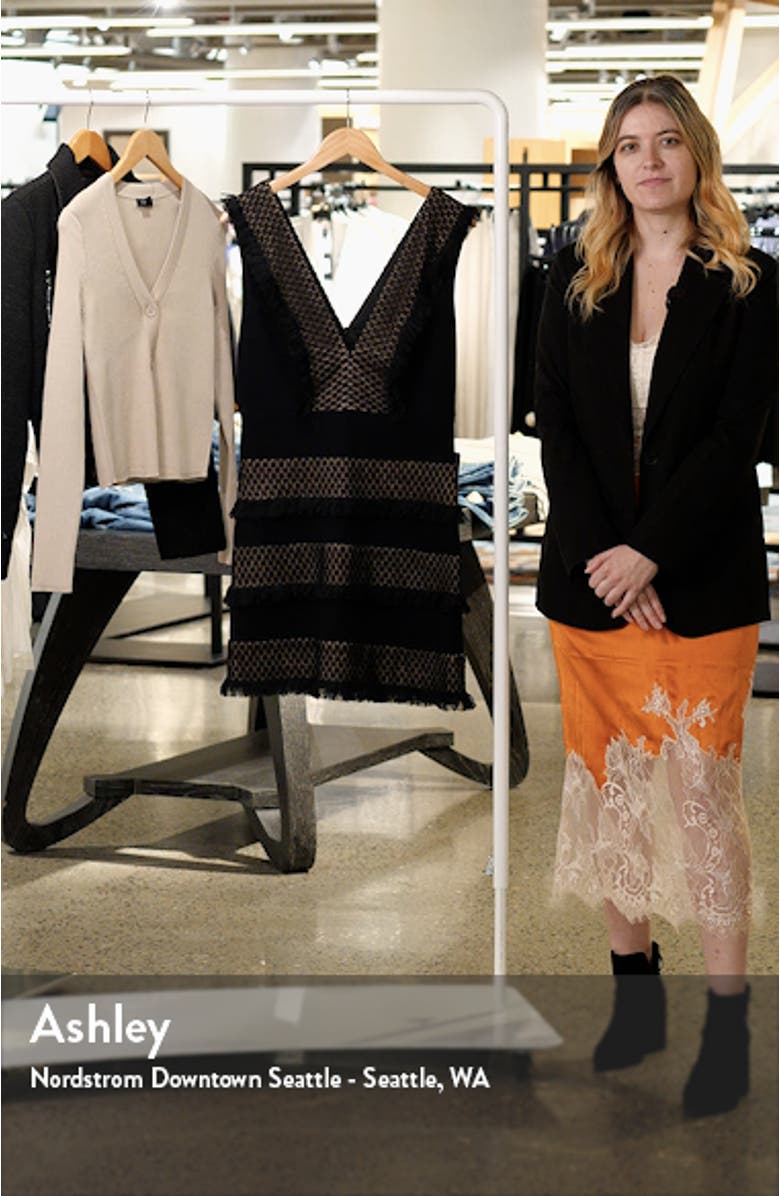 Plunge Neck Tiered Ruffle Cocktail Dress, sales video thumbnail