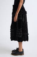 Tao Comme des Garçons Mixed Material Ruffle Midi Skirt