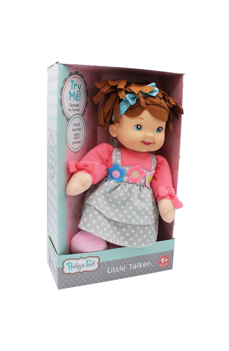 Baby's First Little Talker Brunette with Coral Dress, Alternate, color, Multicolored