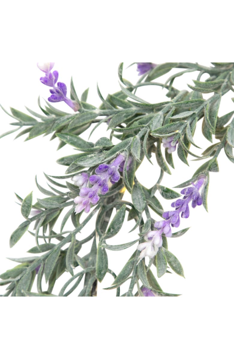 Northlight Pre-Lit Battery Operated Purple Ombre Lavender Spring Wreath- 16" - White LED Lights, Alternate, color, Green