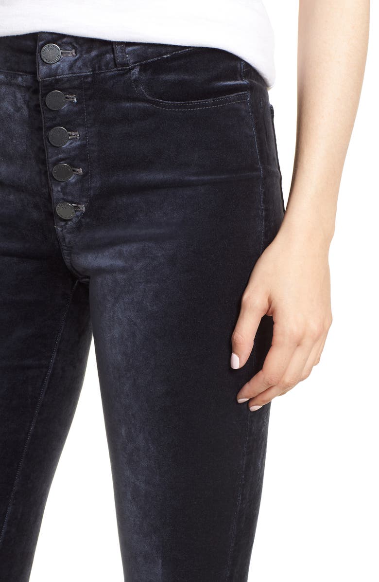 PAIGE Hoxton High Waist Ankle Peg Velvet Jeans, Alternate, color, 