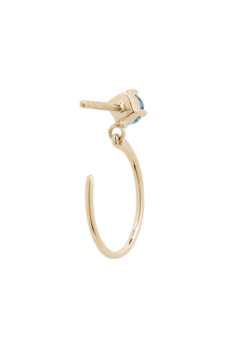 Bony Levy 14K Gold Blue Topaz Hoop Drop Earrings, Alternate, color, 