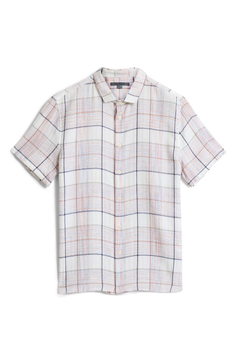 John Varvatos Sean Plaid Short Sleeve Button-Up Shirt, Alternate, color, 
