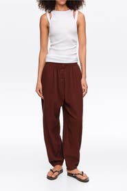 Bimba y Lola Textured Cotton Harem Trousers
