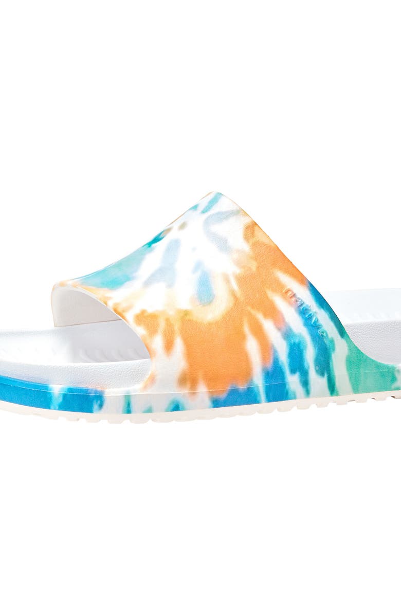 Native Shoes Spencer LX Print Slide Sandal, Alternate, color, Shell White/ Orange Tie Dye