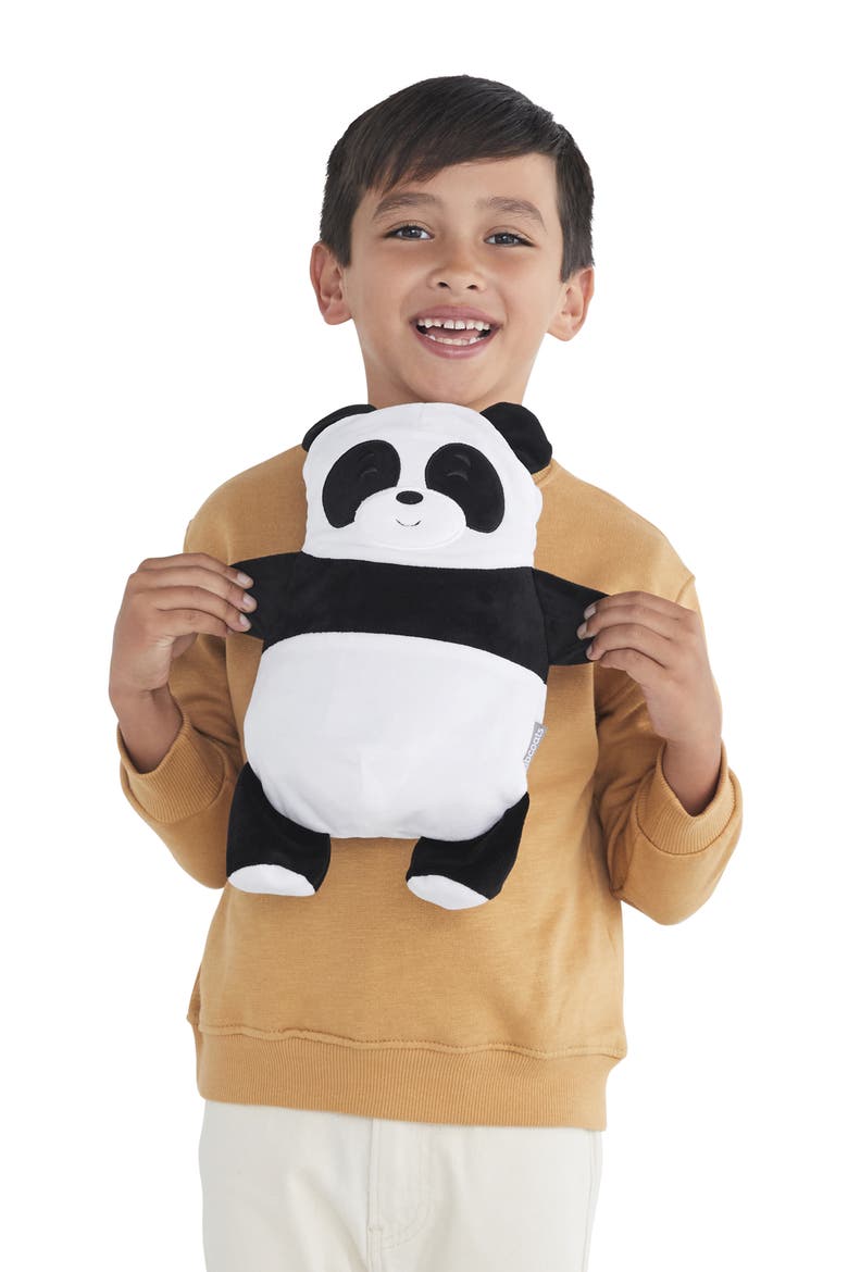 Papo 2-in-1 Stuffed Animal & Hooded Down Jacket, Alternate, color, BLACK MARL MIX