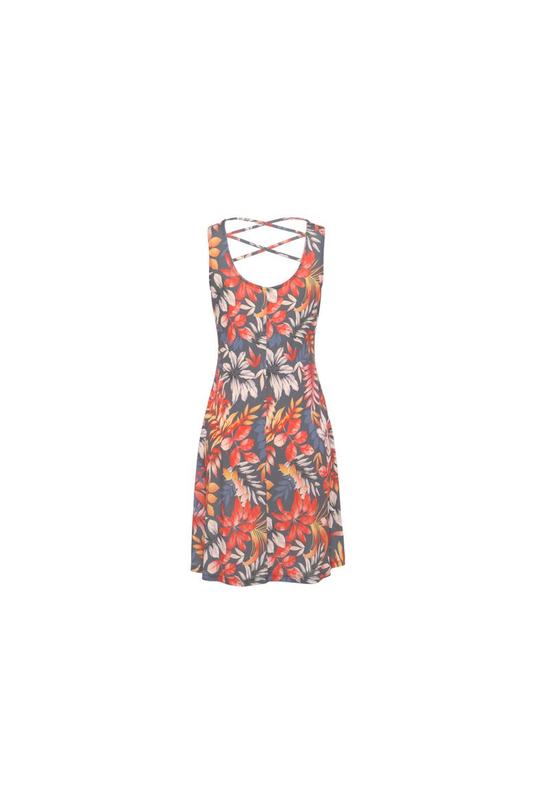 Strappy Back Print Dress, Alternate, color, Grey Printed