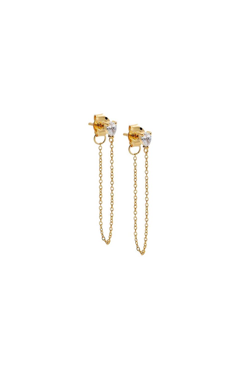 BY ADINA EDEN Lab Grown Diamond Pear Chain Drop Stud Earring, Main, color, Gold