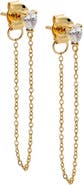 BY ADINA EDEN Lab Grown Diamond Pear Chain Drop Stud Earring