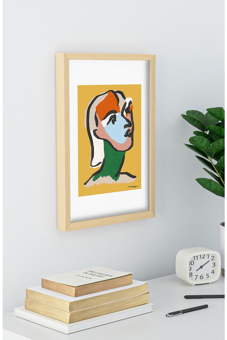 Ninette In Yellow Framed Art Print, Alternate, color, GREEN
