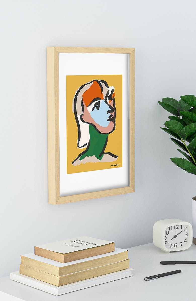 Deny Designs Ninette In Yellow Framed Art Print, Alternate, color, Green