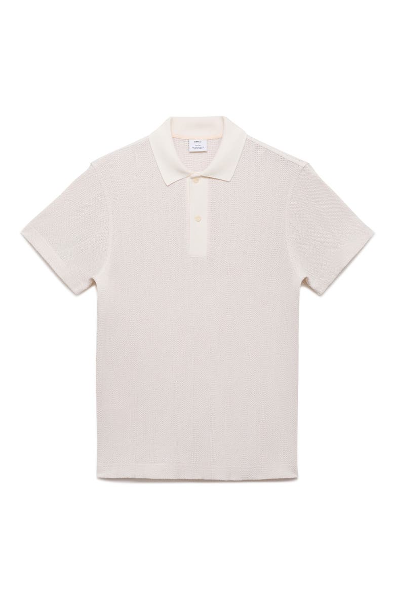 Regular Fit Openwork Polo, Alternate, color, OFF WHITE