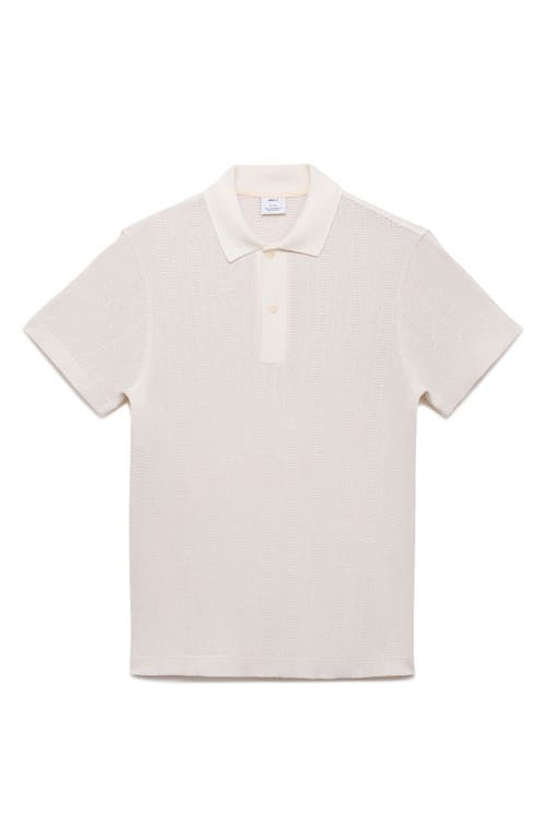 Mango Regular Fit Openwork Polo In Neutral