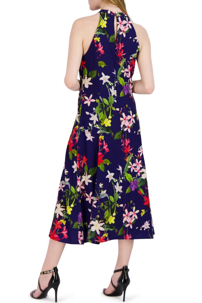 Floral Sleeveless Midi Dress, Alternate, color, NAVY MULTI