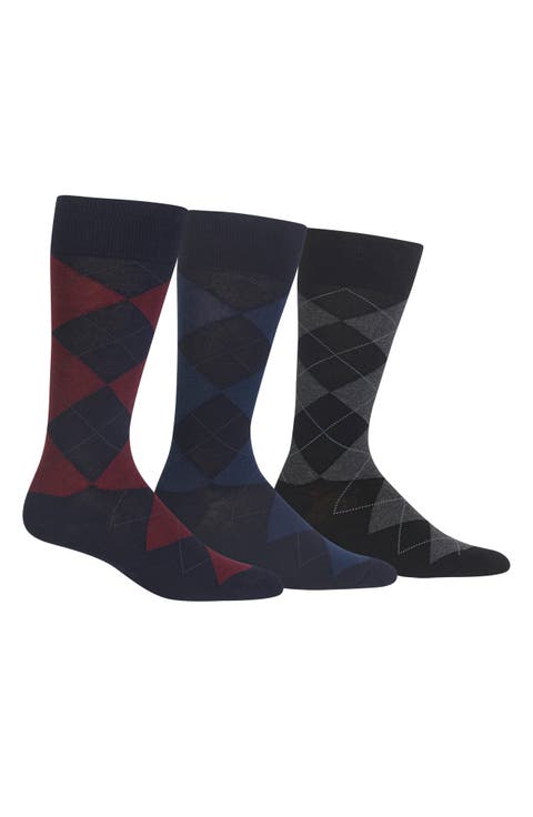 3-Pack Argyle Socks