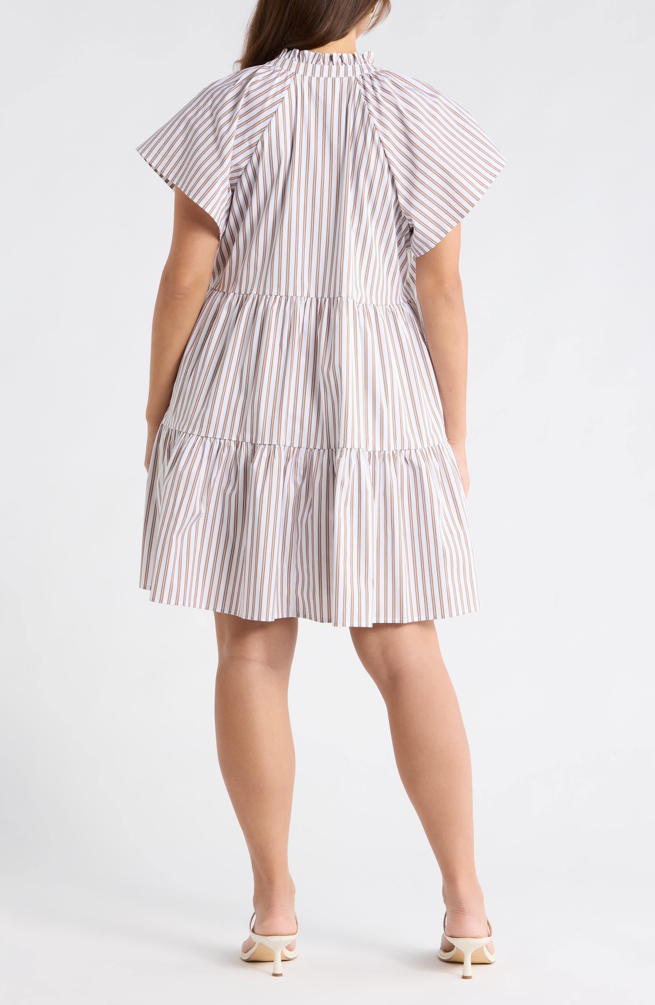 Parson Stripe Janelly Poplin Tiered Minidress - image 2