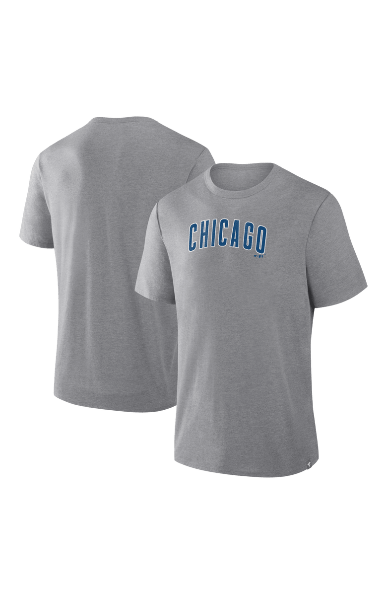 FANATICS Men's Fanatics Heather Gray Chicago Cubs Play Tribute Tri-Blend T-Shirt, Main, color, Heather Gray