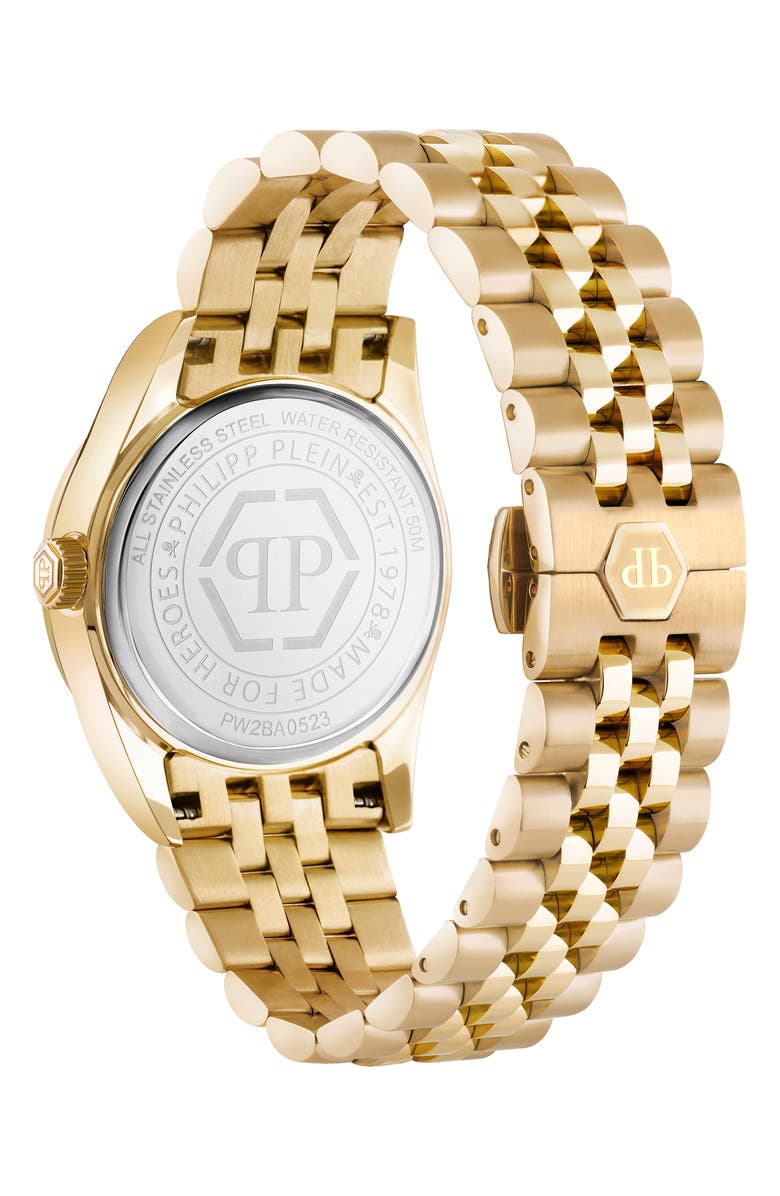 PHILIPP PLEIN Date Superlative Bracelet Watch, 38mm, Alternate, color, Ip Yellow Gold