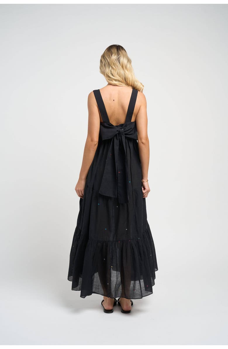 GUADALUPE DESIGN Isabella Jamdani Dress, Alternate, color, Black