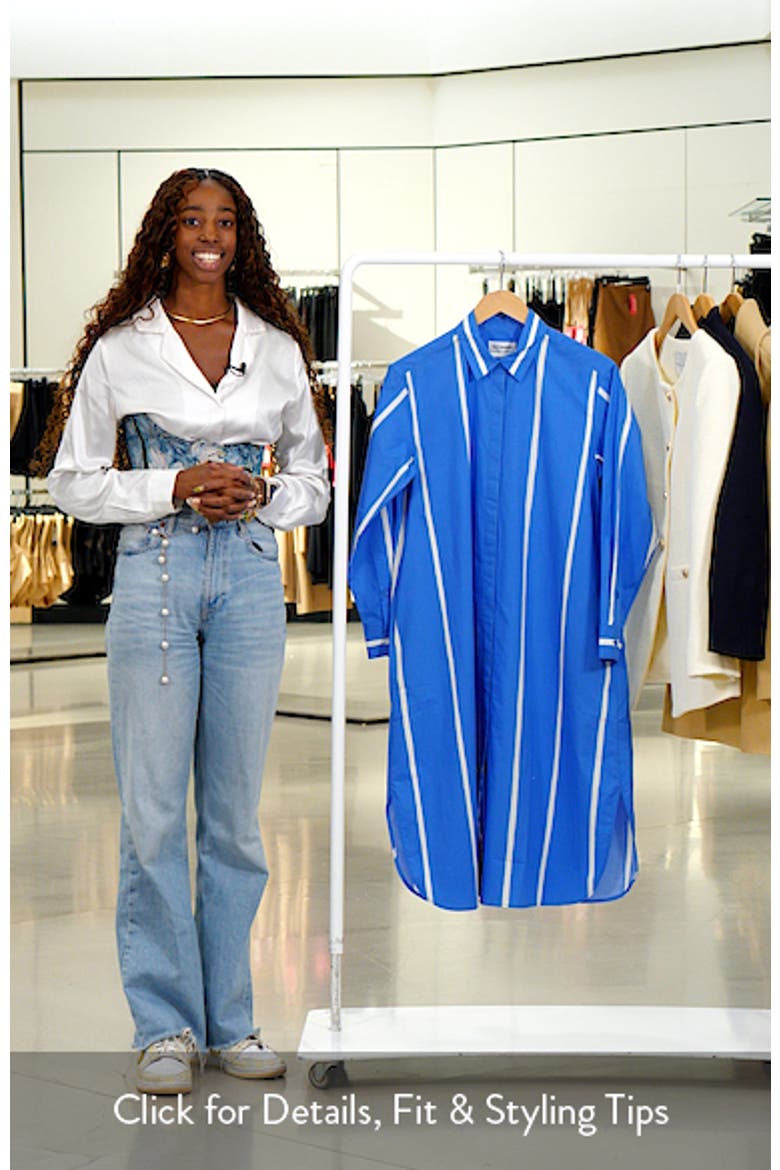 Runoelma Puhveli Stripe Long Sleeve Organic Cotton Poplin Shirtdress video