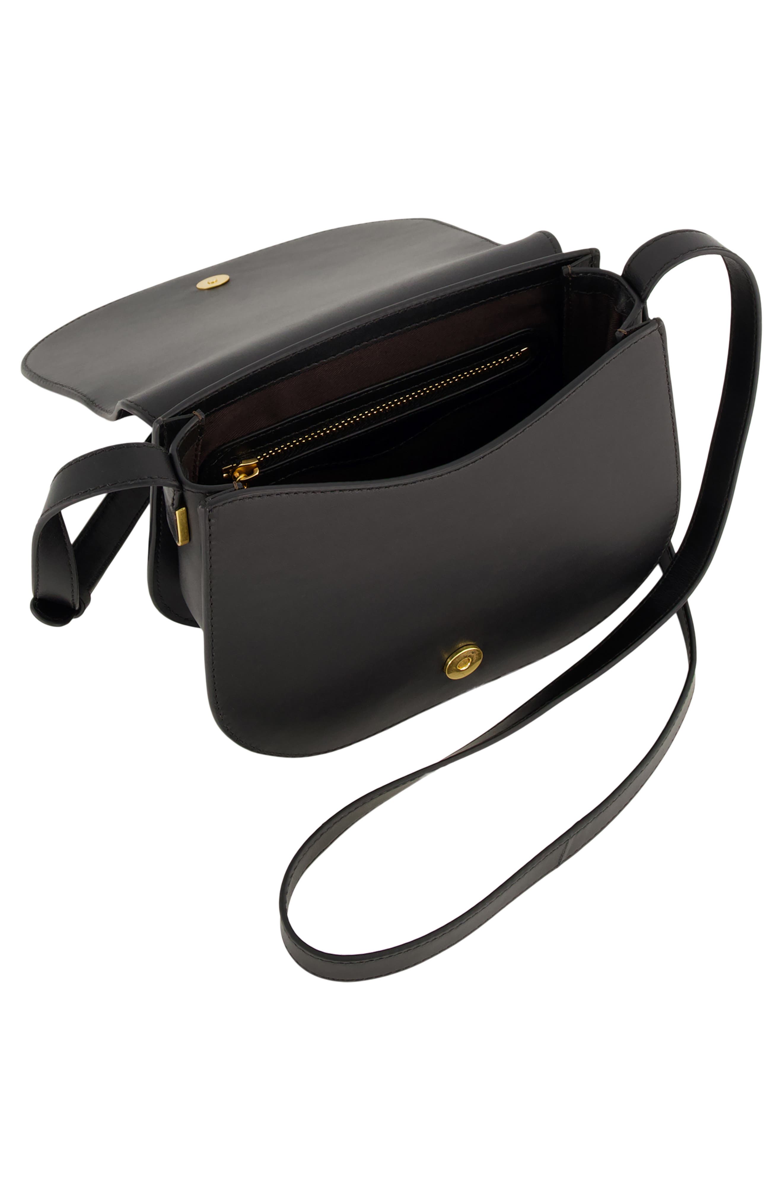 Eris Suede Saddle Crossbody Bag, Alternate, color, BLACK