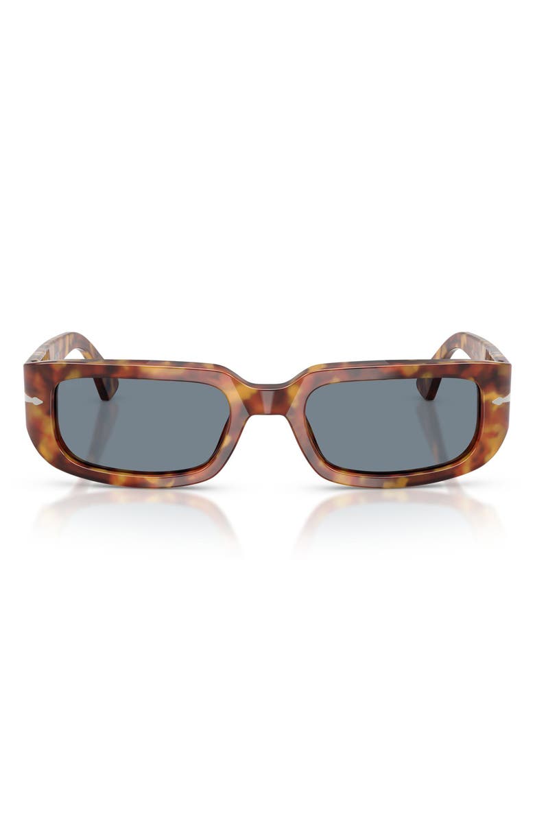 Persol 55mm Pillow Sunglasses, Main, color, Brown Tortoise / Light Blue