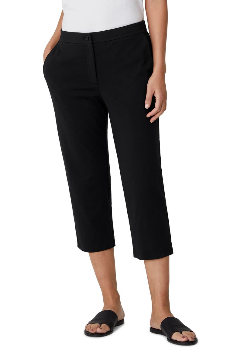 Tapered Crop Pants, Main, color, BLACK