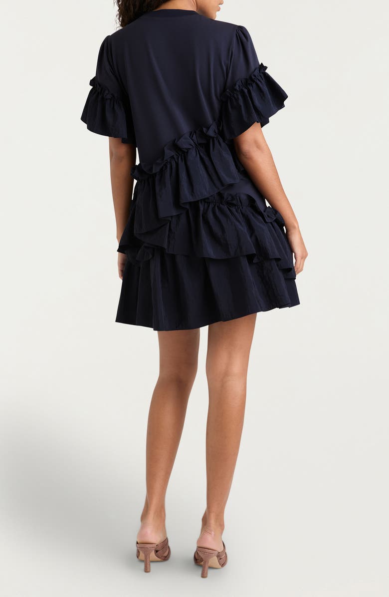 Cinq à Sept Kendria Ruffle Mixed Media Minidress, Alternate, color,