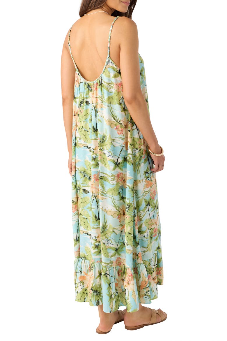 Gabriela Beach Print Maxi Sundress, Alternate, color, NILE BLUE
