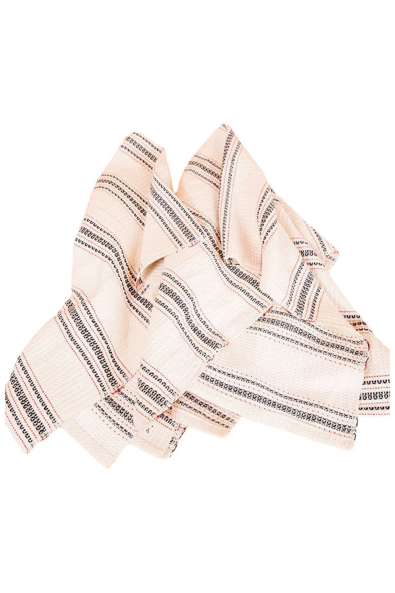 Mistari Striped Tea Towel, Alternate, color, Natural