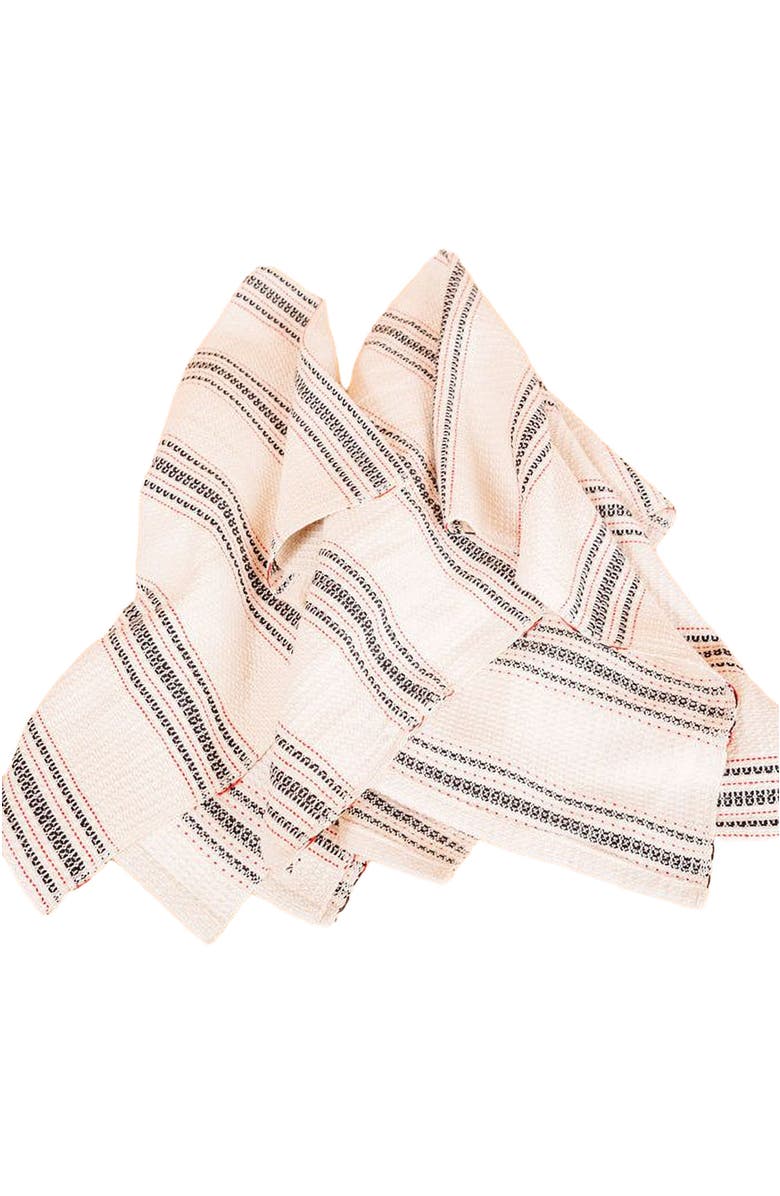 Siafu Home Mistari Striped Tea Towel, Alternate, color, Natural