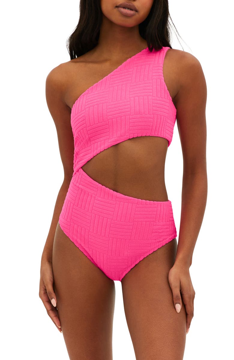 Beach Riot Celine Cutout One-Shoulder One-Piece Swimsuit, Main, color, Strawberry Moon