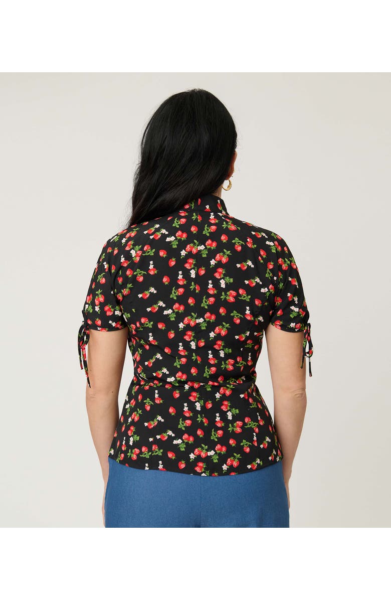 Unique Vintage Chita Blouse, Alternate, color, Black & Berry Print